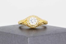 Gouden zirkonia ring 18 karaat markies - 18 mm