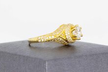 Gouden zirkonia ring 18 karaat markies - 18 mm