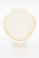 14 karaat geelgouden plaatjesketting  50 cm