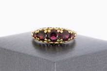 9 karaat gele vintage ring met granaat  18 mm