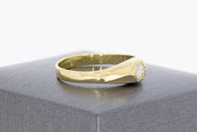 14 karaat geelgouden solitairring met diamant  18,3 mm