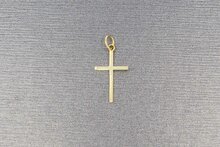 14 karaat geelgouden kruishanger  1,7 cm