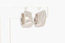 14 karaat witgouden oorclips met diamant  1,5 cm