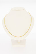 14 karaat gouden ketting met dubbel eindstuk  60,7 cm