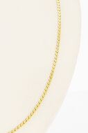 14 karaat gouden ketting met dubbel eindstuk  60,7 cm