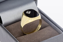 14 karaat gouden zegelring met onyx  19,8 mm