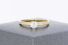 9 karaat gele damesring  17,9 mm