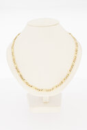 14 karaat geelgouden plaatjesketting  45,6 cm