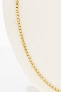 14 karaat geelgouden plaatjesketting  45,6 cm