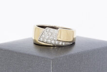 18 karaat gouden damesring met diamant  18,8 mm