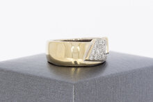 18 karaat gouden damesring met diamant  18,8 mm