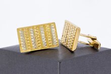 Bicolor gouden manchetknopen 18 karaat