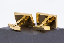 Bicolor gouden manchetknopen 18 karaat