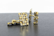 Tricolor gouden manchetknopen 14 karaat - 1,8 cm