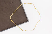 Koordketting 14 karaat geel goud - 44 cm