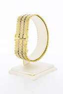 Vintage bicolor gouden gevlochten armband 14 karaat - 19,7 cm