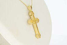 Gouden kruis hanger 14 karaat, ook als assieraad - 6 cm