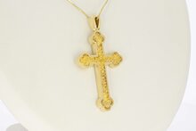 Gouden kruis hanger 14 karaat, ook als assieraad - 6 cm