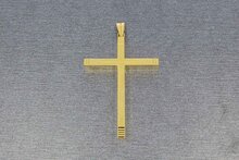Gouden kruis hanger 18 karaat - 4,8 cm