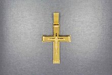 Gouden kruis hanger heren 18 karaat - 6,1 cm