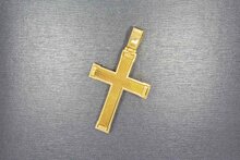 Gouden kruis hanger heren 18 karaat - 6,1 cm