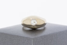 18 karaat gouden ring met diamant 0,45 ct 17 mm