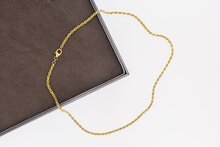 Dames koordketting 14 karaat goud  - 45,5 cm