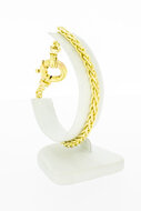 Bicolor gouden gevlochten armband 14 karaat - 23 cm