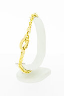 Bicolor gouden gevlochten armband 14 karaat - 23 cm