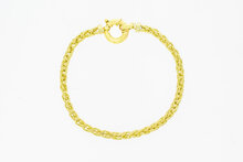 Bicolor gouden gevlochten armband 14 karaat - 23 cm