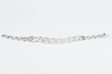 Witgouden gevlochten armband dames 18 karaat met diamant - 18,5 cm