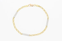 14 Karaat Valkoog armband- 19,8 cm