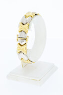 Bicolor gouden armband dames 18 karaat - 18,5 cm