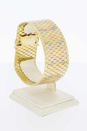Tricolor gouden armband 14 karaat - 19,8 cm