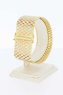 Tricolor gouden armband 14 karaat - 19,8 cm