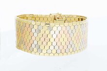 Tricolor gouden armband 14 karaat - 19,8 cm