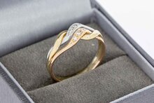 Crossover Diamant ring 585 goud - 18,3 mm