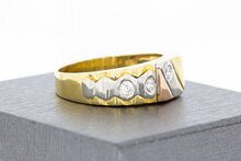 Tricolor statementring heren 18 karaat met zirkonia - 19,8 mm
