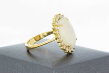 18 karaat Opaal ring met ca 1.1 ct diamant - 18 mm