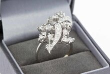 18 karaat  dames ring met ca 1.13 ct diamant - 17,2 mm