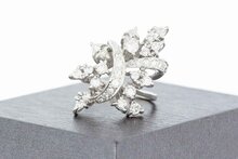 18 karaat  dames ring met ca 1.13 ct diamant - 17,2 mm