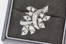 18 karaat  dames ring met ca 1.13 ct diamant - 17,2 mm