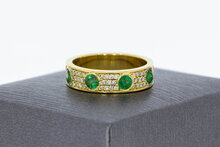 18 Karaat gouden edelstenen ring - 17,5 mm