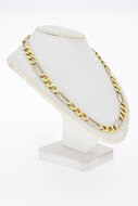 14 karaat bicolor gouden figaro ketting heren - 67,5 cm