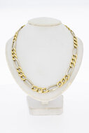 14 karaat bicolor gouden figaro ketting heren - 67,5 cm