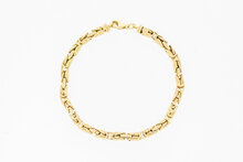 14 karaat gouden byzantijnse koningsarmband - 19,5 cm