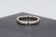 Witgouden solitairring dames 18 karaat met diamant - 16,1 mm