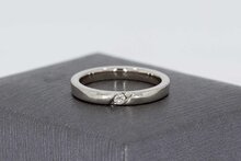 Witgouden solitairring dames 18 karaat met diamant - 16,1 mm