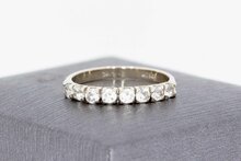 Gouden aanschuifring dames 18 karaat met saffier - 16,8 mm