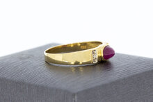 Vintage gouden ring dames 14 karaat met saffier - 18,5 mm